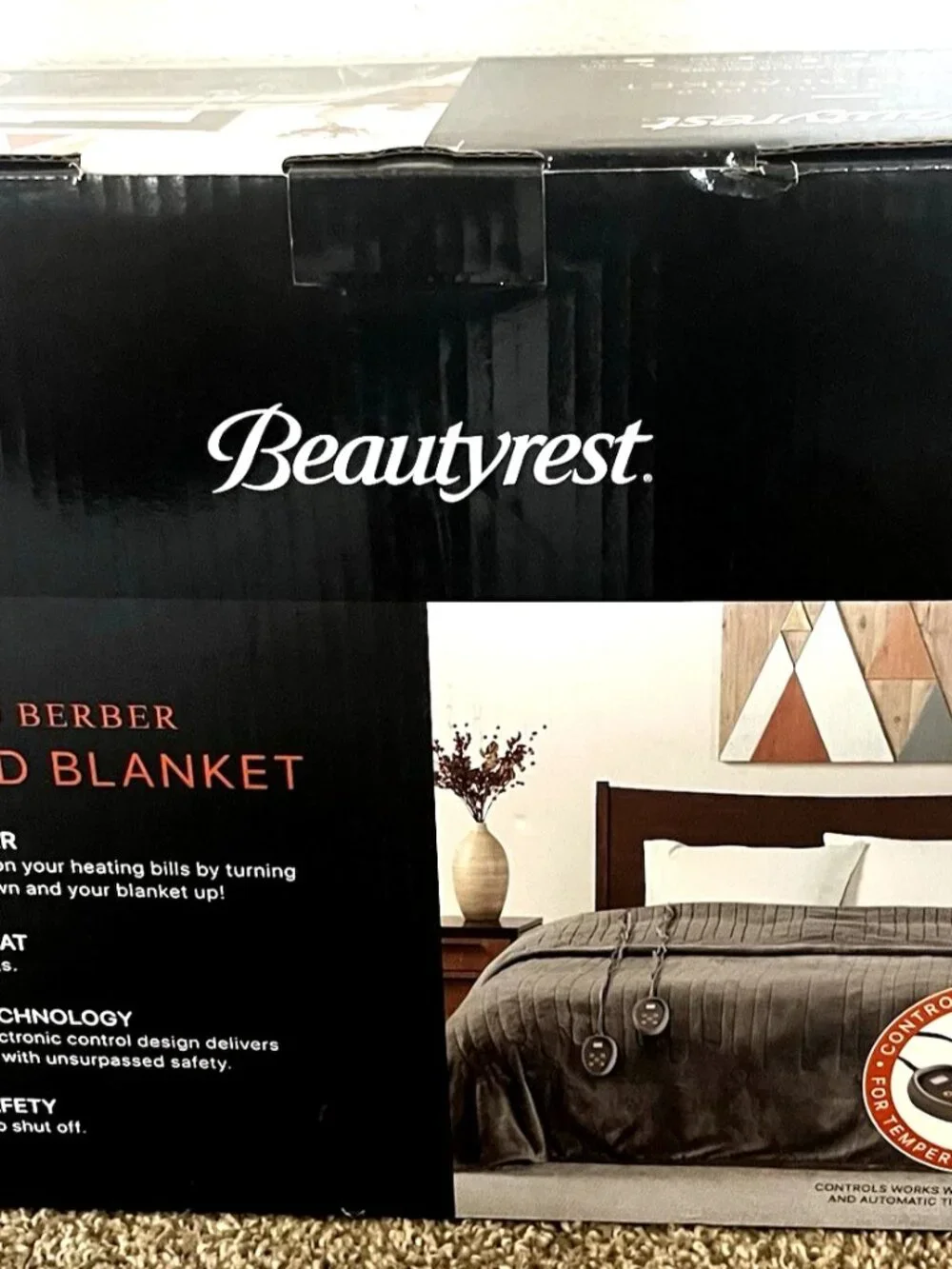 Beautyrest Heated Microlight to Berber Blanket King - Gray
